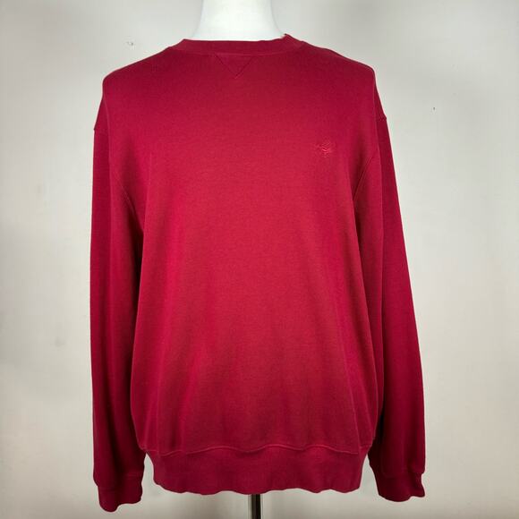 Faconnable 100% Cotton Crew Neck Sweater Red Men’s Size Large L - Picture 1 of 8